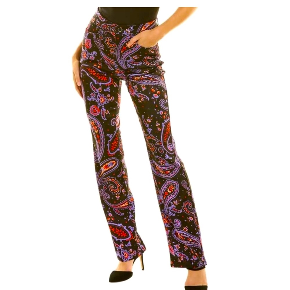 NWT WeWoreWhat Paisley Flared leg pants. Size 30